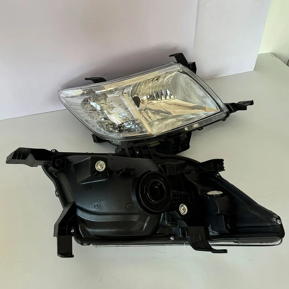 Car headlight assembly on a white background