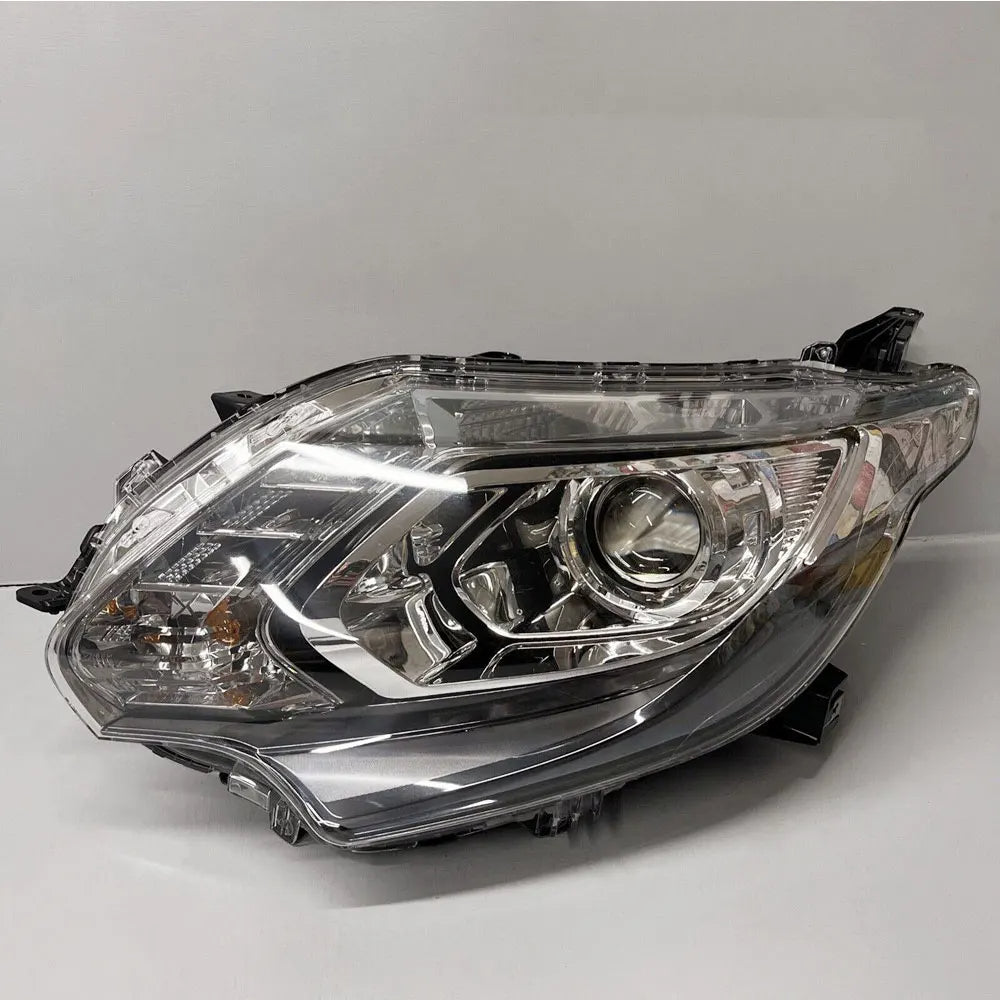 Car headlight on a gray background