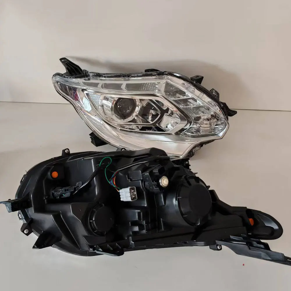 Car headlight assembly on a white background