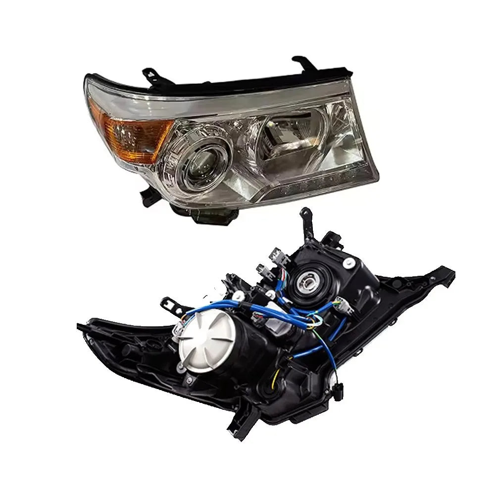Car headlight assembly on a white background