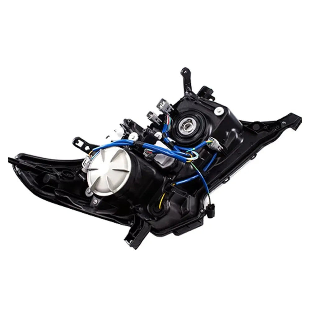Car headlight assembly on a white background