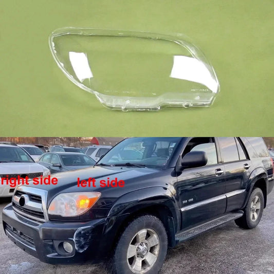 Clear car headlight cover with a black SUV in the background