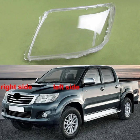 Car headlight cover with 'right side' and 'left side' labels on a green background