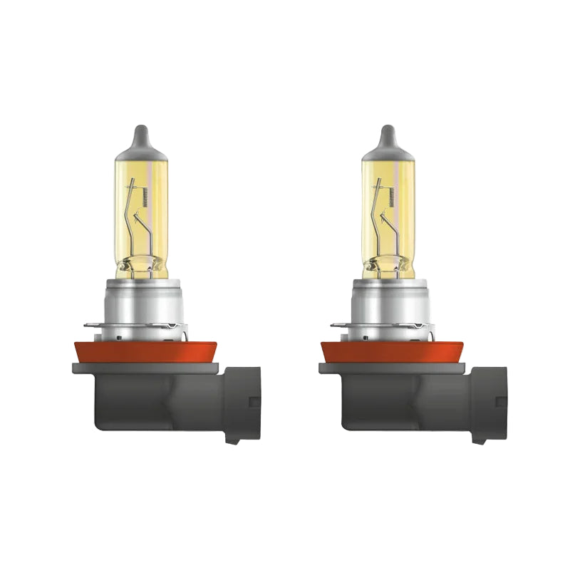 Two Osram car light bulbs on a white background