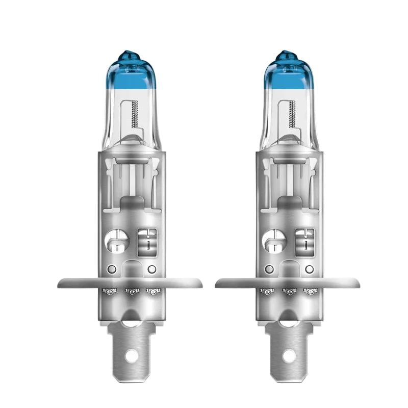 Two Osram car light bulbs on a white background