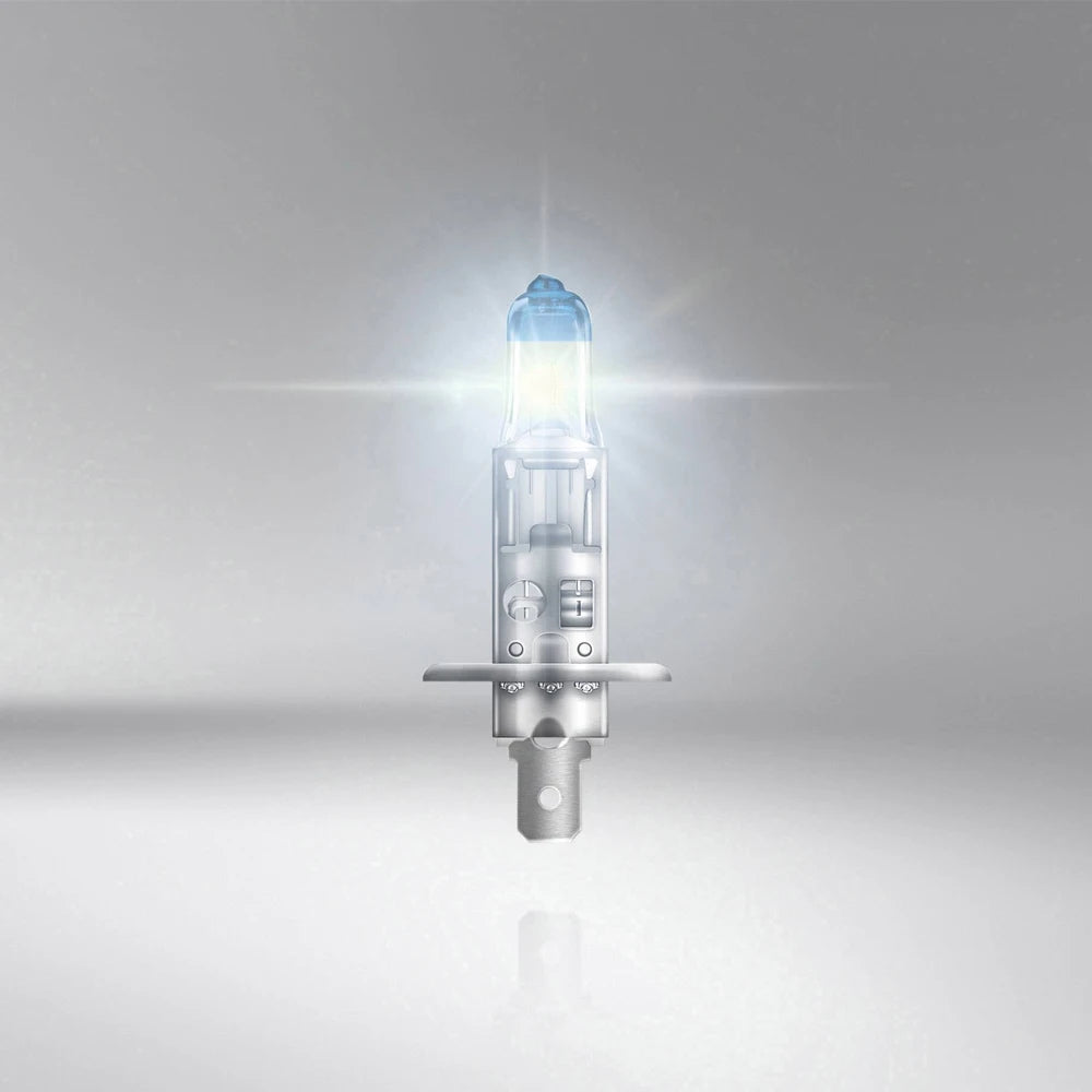 Car headlight bulb on a gray background
