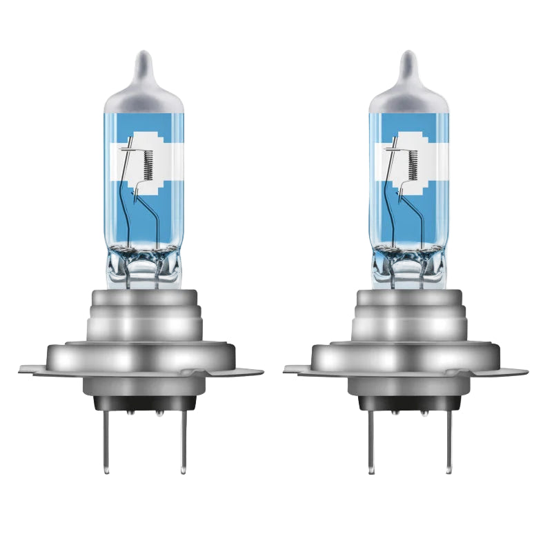 Two Osram car light bulbs on a white background