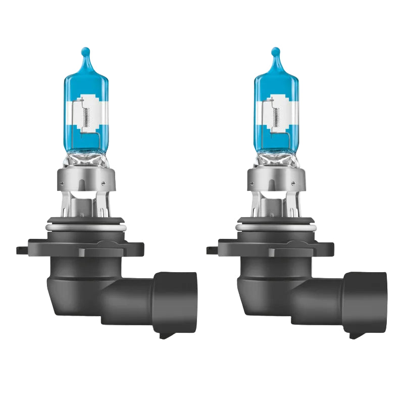 Two Osram car headlights on a white background