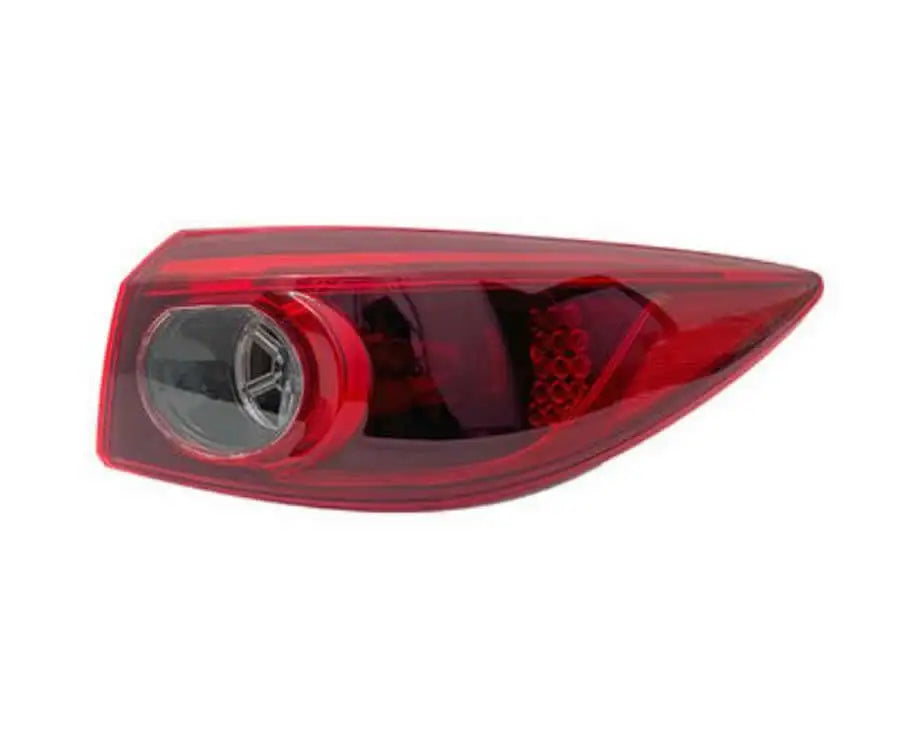 Red tail light on a white background