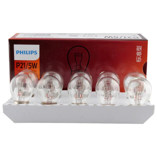 Pack of Philips light bulbs with packaging on a white background