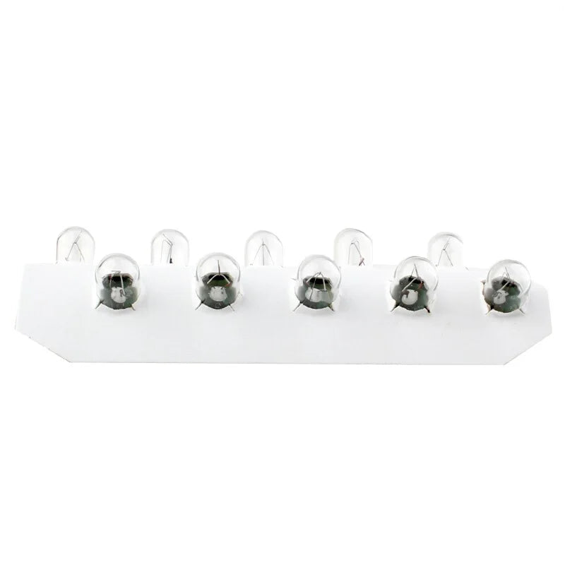 Philips light bulb holder with six clear bulbs on a white background