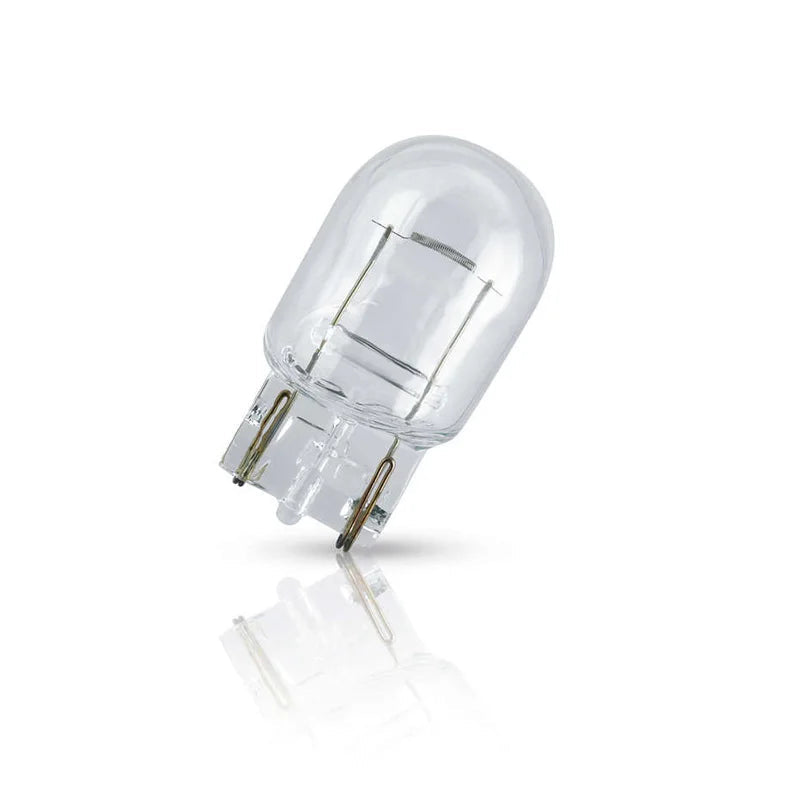 Clear Philips light bulb on a white background