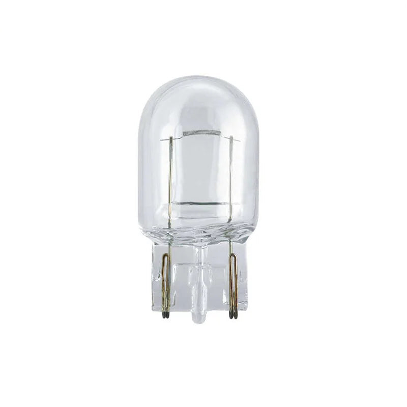 Clear Philips light bulb on a white background