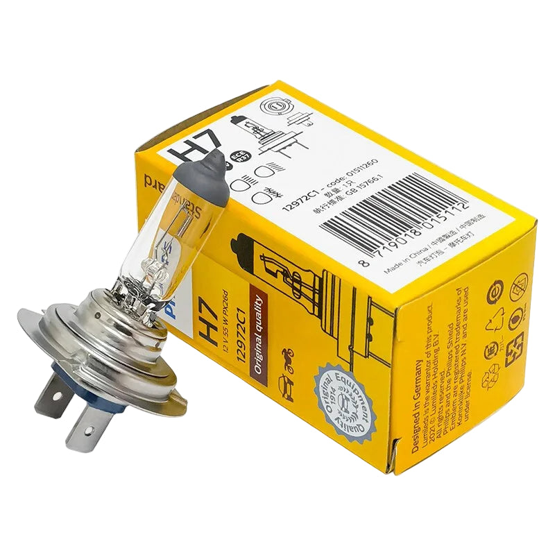 Philips car bulb and packaging on a white background