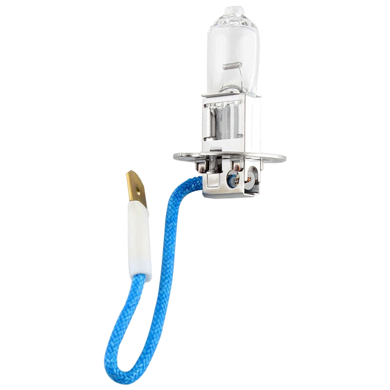 Philips car bulb with blue cord on a white background