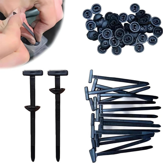 Self-Locking Nylon Cable Tie Push Mount Clips – Releasable Zip Straps for Car, Pipes, Wires, and Cable Fastening & Bundling