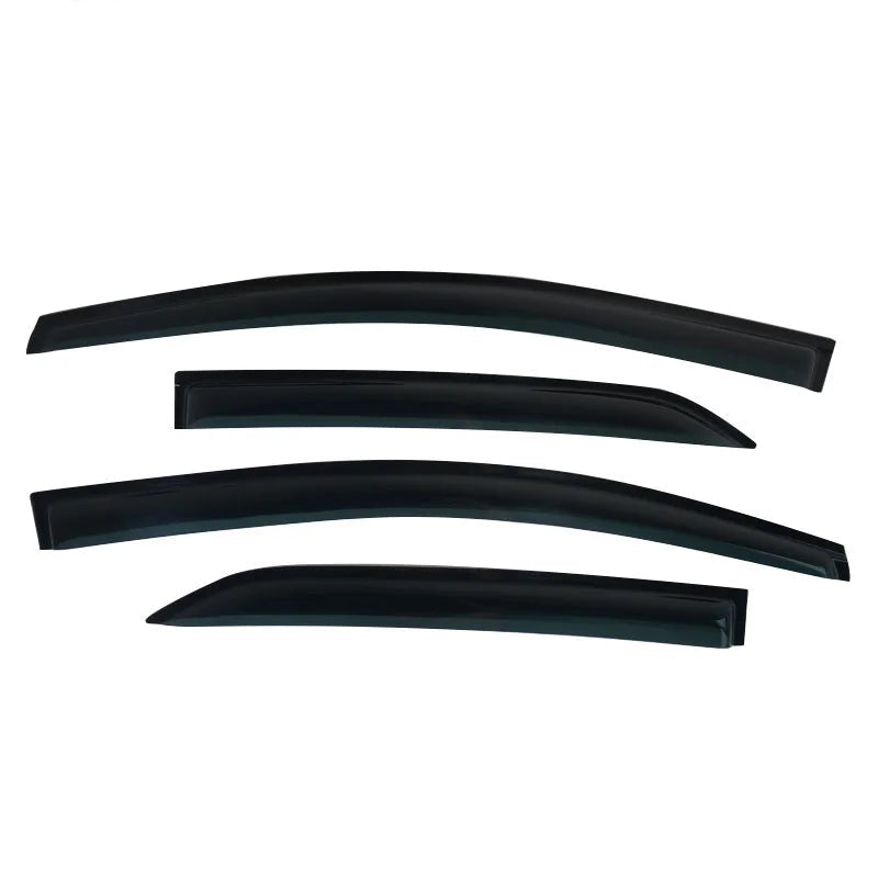 Black window visors for Toyota Vios XP90 / Yaris Sedan 2005–2013 – 4-piece ABS sun and rain guard set, easy no-drill installation