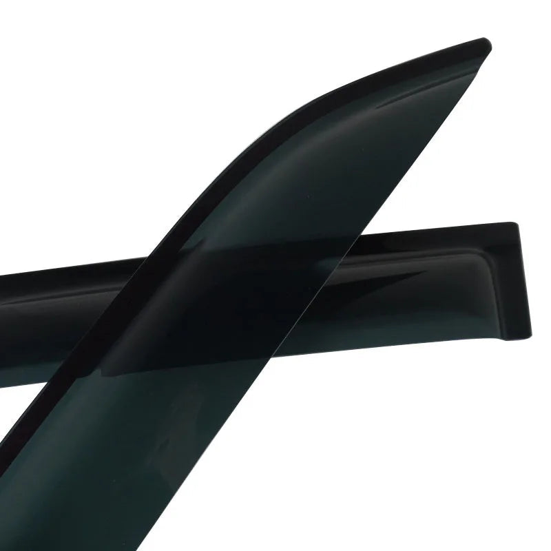 Black window visors for Toyota Vios XP90 / Yaris Sedan 2005–2013 – 4-piece ABS sun and rain guard set, easy no-drill installation