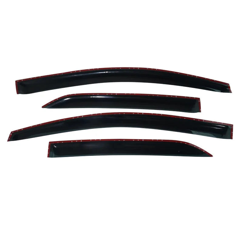 Black window visors for Toyota Vios XP90 / Yaris Sedan 2005–2013 – 4-piece ABS sun and rain guard set, easy no-drill installation