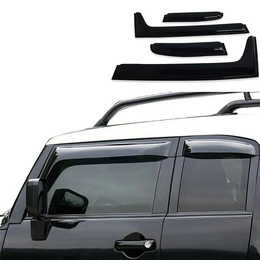 Car window deflector set with Sunz logo on a white background