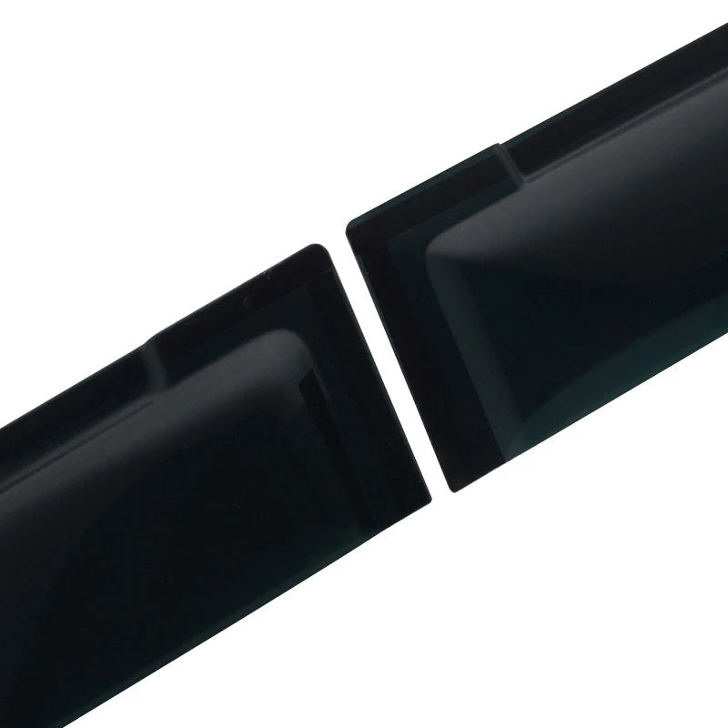 Two black rectangular objects with a brand logo in the corner on a white background