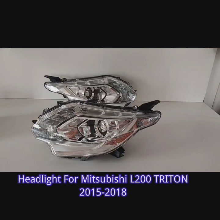 Headlamp Pair for 2015-2018 Mitsubishi L200 Triton – OEM Style Replacement (8301C740 & 8301C739)-video