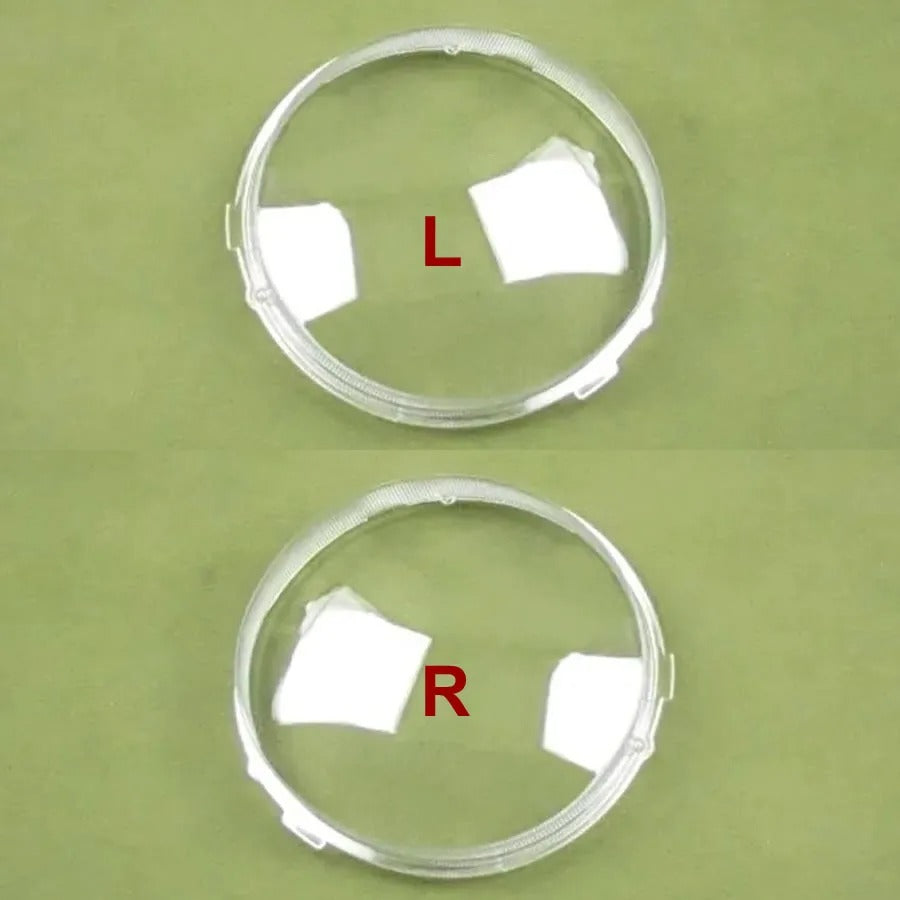 Two clear plastic rings labeled 'L' and 'R' on a green background