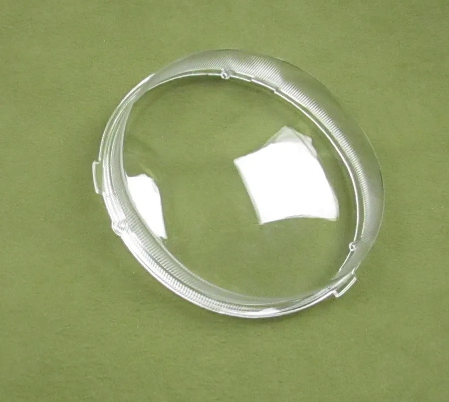 Clear circular object on a green background