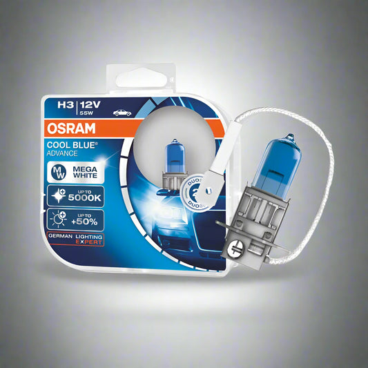 OSRAM H3 car bulb packaging on a white background