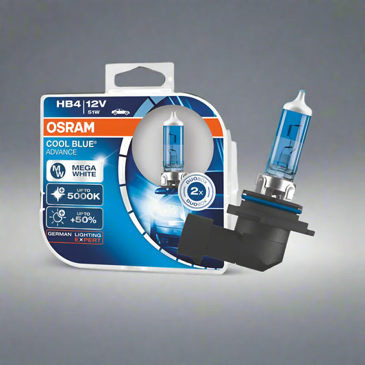 OSRAM car bulb packaging with bulb on a white background