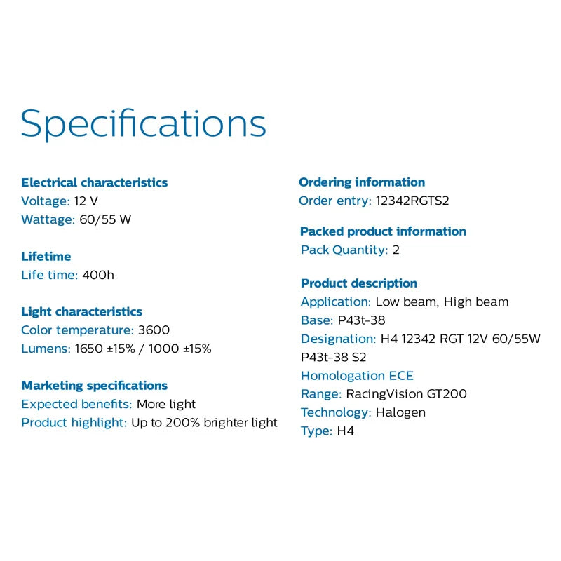 Technical specifications of a automotive light component on a white background