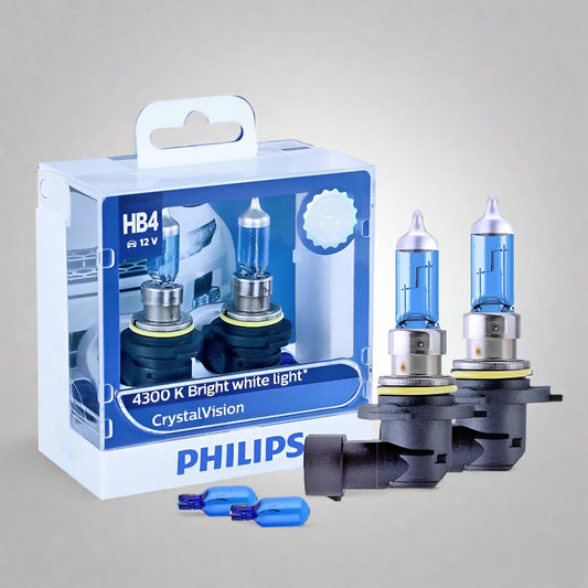 Philips car light bulbs with packaging on a white background