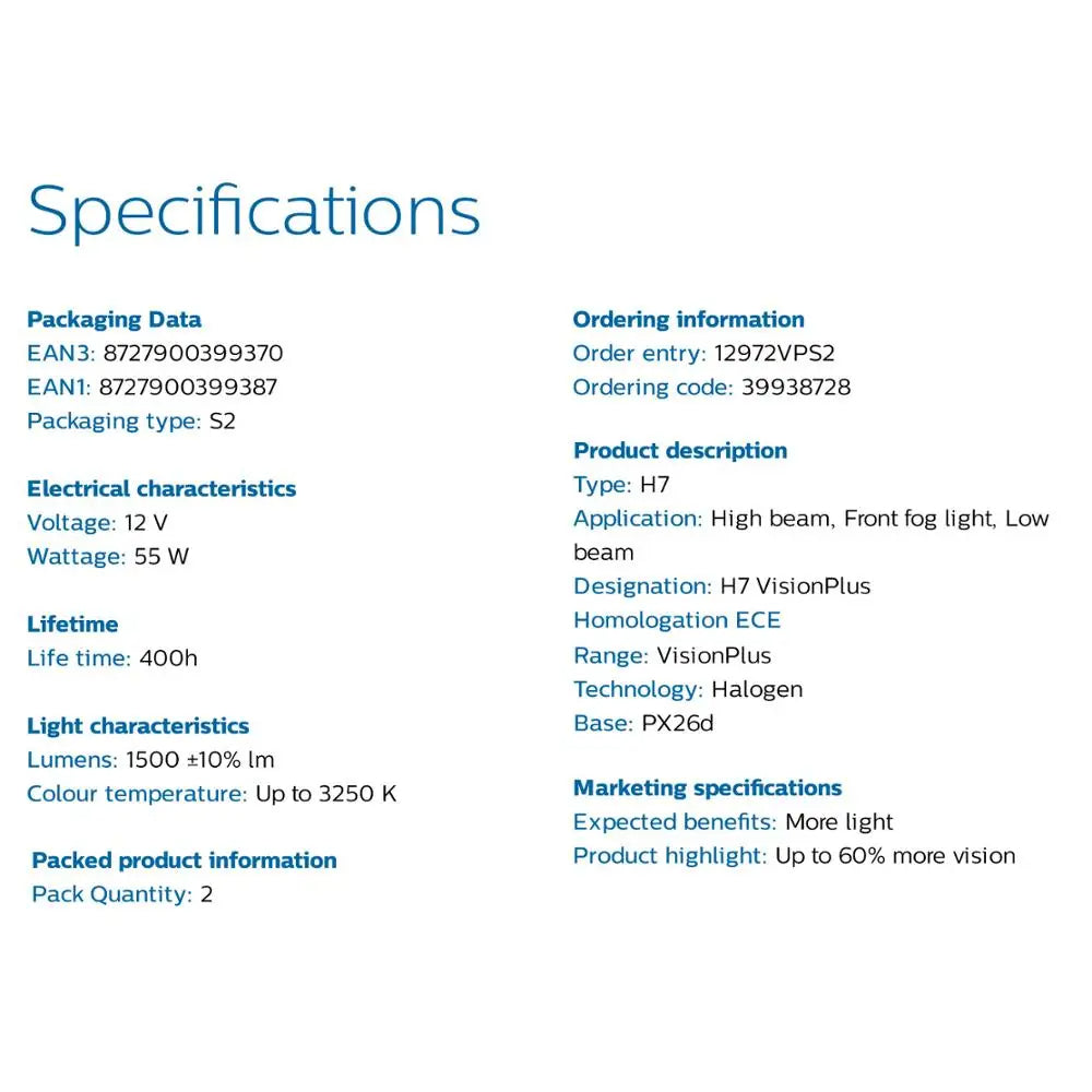 Product specifications sheet with detailed information on a white background