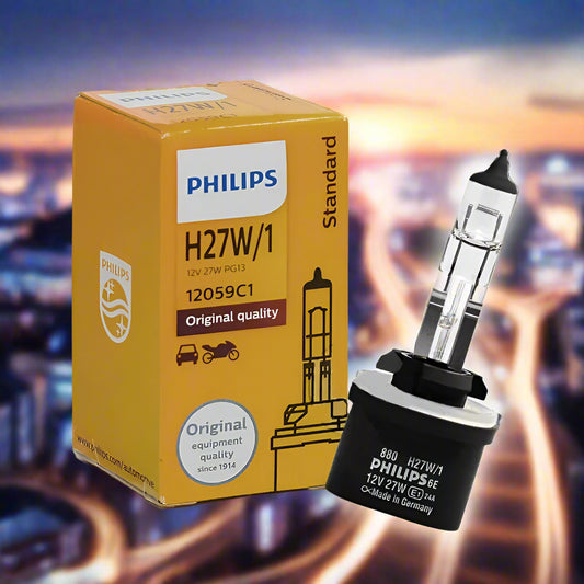 Philips car bulb and packaging on a white background