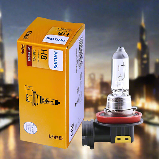 Philips car bulb and packaging on a white background