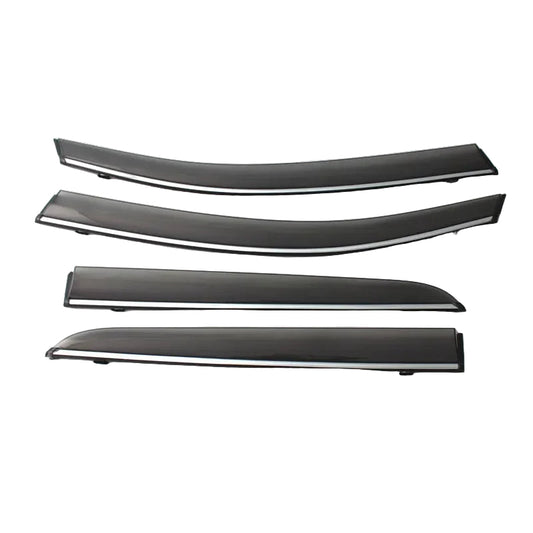 Set of car window deflectors with Sunz logo on a white background