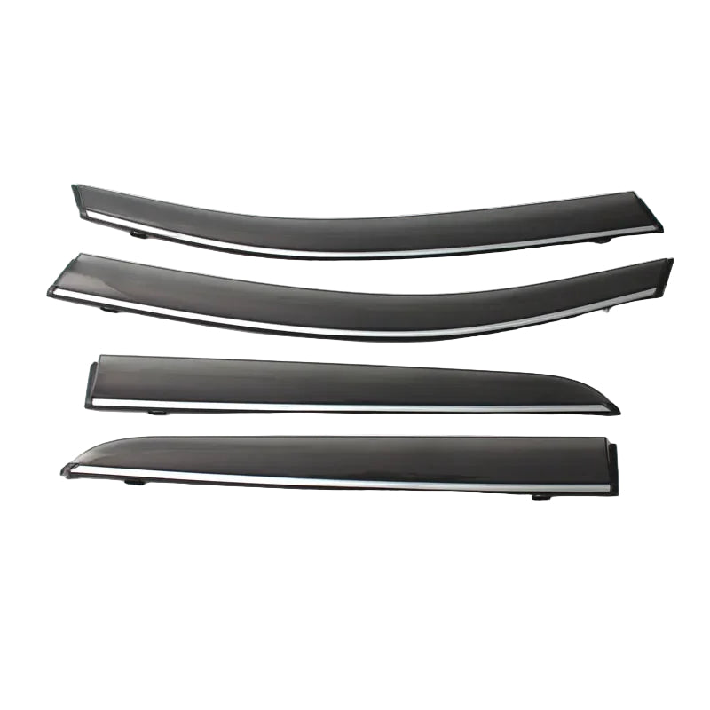 Set of car window deflectors with Sunz logo on a white background